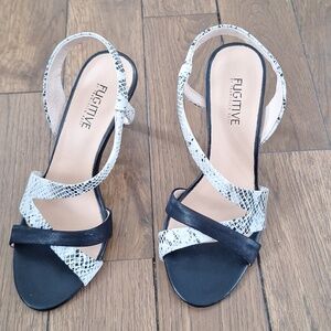 Progo Black Python Heel.genuine Leather